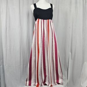 Kate Spade Gardenside Stripe Midi Dress Women's Multi Tie Back Size M